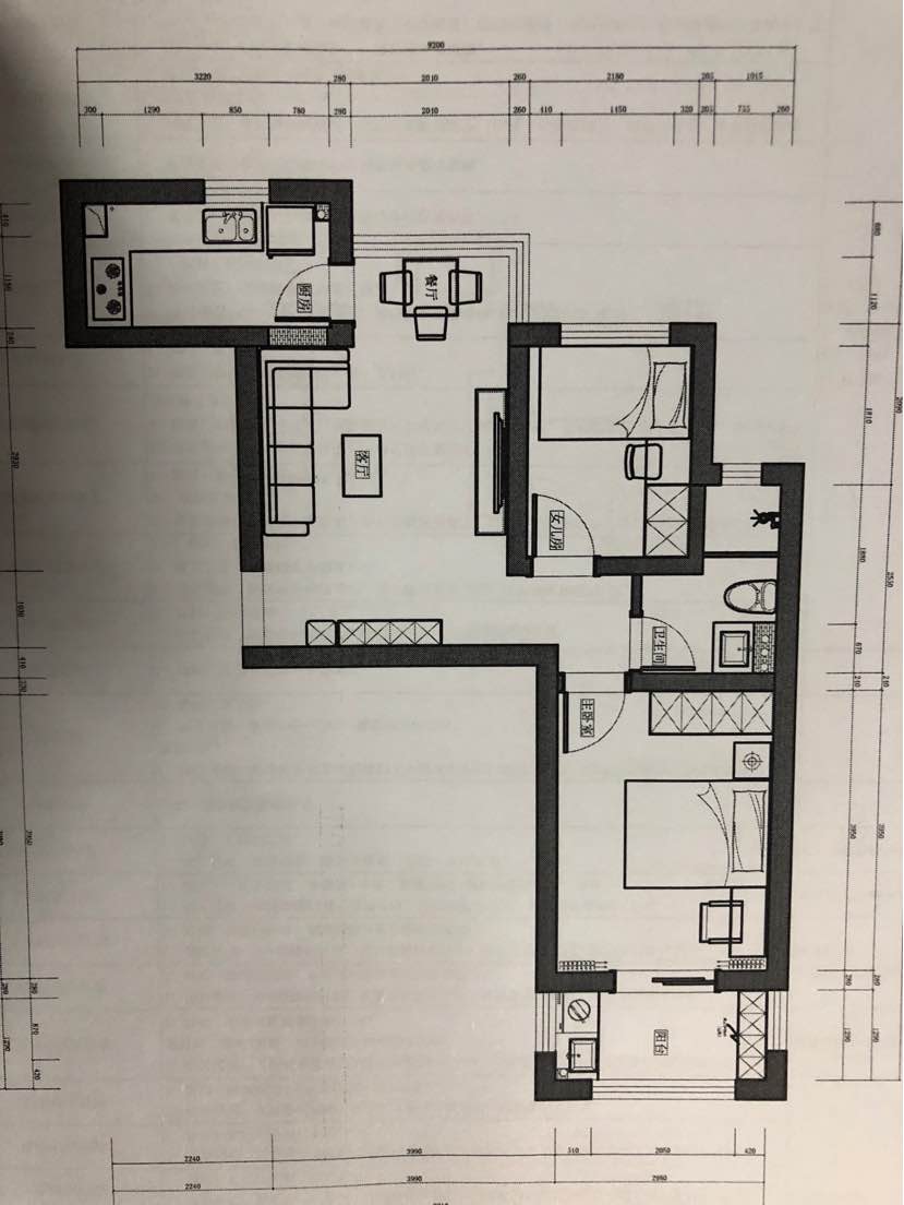 瑞和雅苑壹街区70㎡二室一厅一厨一卫设计案例